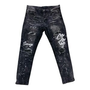 Sz 36/32 denim jeans graphic design